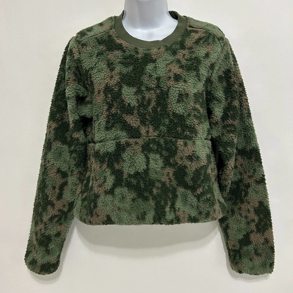 Prana Polar Escape Sweatshirt Fleece Camo Crewneck Womens Size Small - Picture 2 of 13
